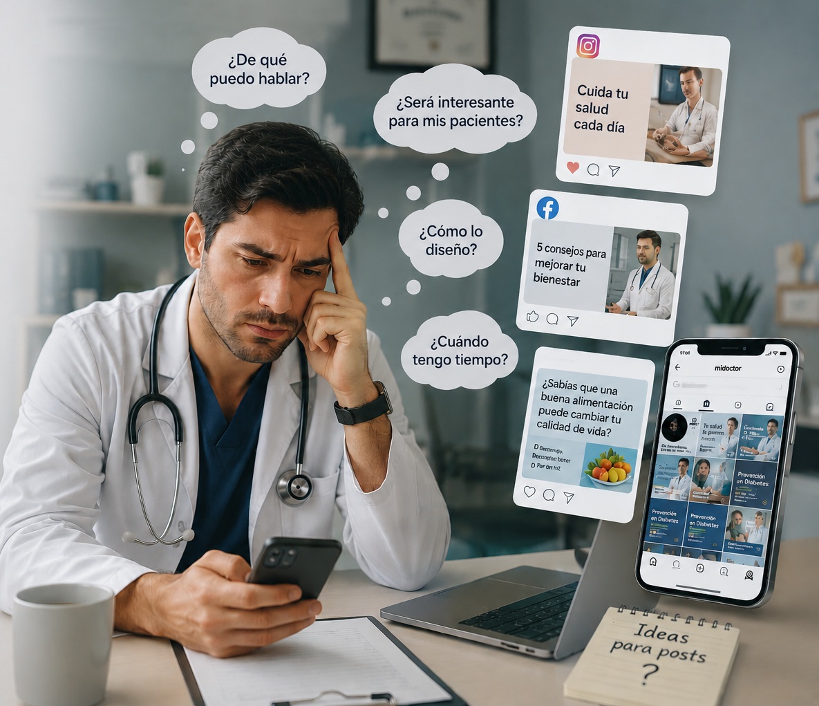 Contenido médico digital listo para publicar